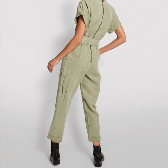 Alice + Olivia Green Leonarda Cropped Belted Jumpsuit - Picture 4 of 4